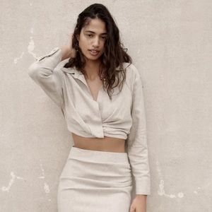 Zara- Pleated Blend Top